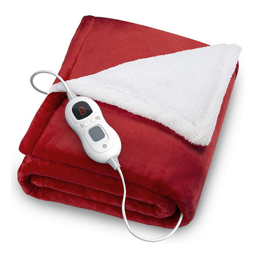 Double - side Flannel Heated Electric Throw Blanket Fast Heating Warm Washable red - Factory Direct Shop