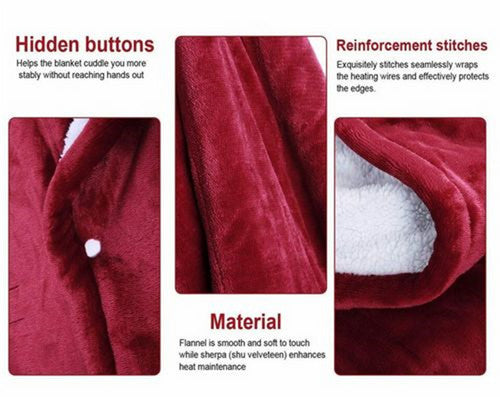 Double - side Flannel Heated Electric Throw Blanket Fast Heating Warm Washable red - Factory Direct Shop