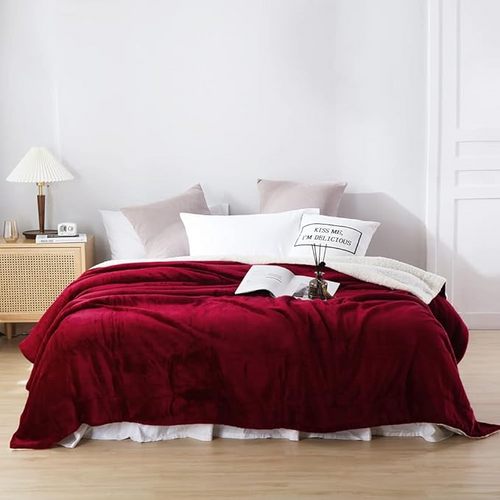 Double - side Flannel Heated Electric Throw Blanket Fast Heating Warm Washable red - Factory Direct Shop