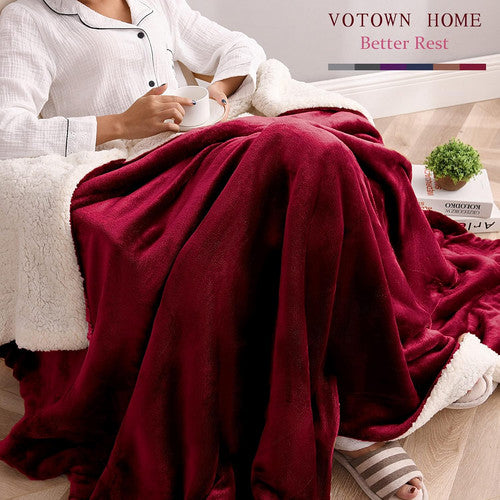 Double - side Flannel Heated Electric Throw Blanket Fast Heating Warm Washable red - Factory Direct Shop