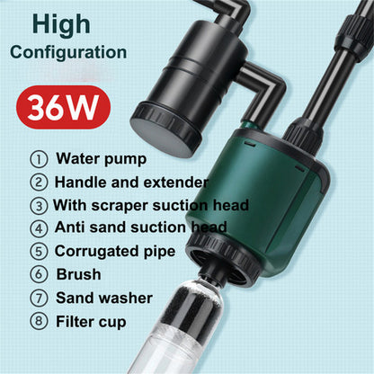 36W aquarium sand washer with plug adapter & 15W 66LED RGBW aluminum shell bracket light 40CM/28 - key control - Factory Direct Shop