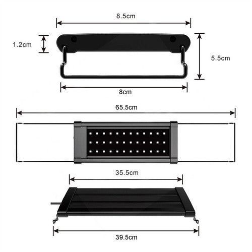 Aquarium cleaner 20W 1000L/H &15W/ 66LED RGBW aluminum shell bracket light 40CM/28 - button control - Factory Direct Shop
