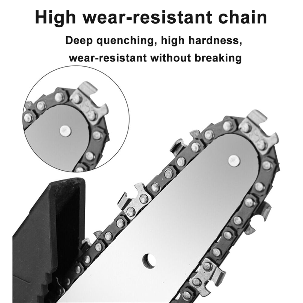 High wear-resistant chain with close-up detail on a white background
