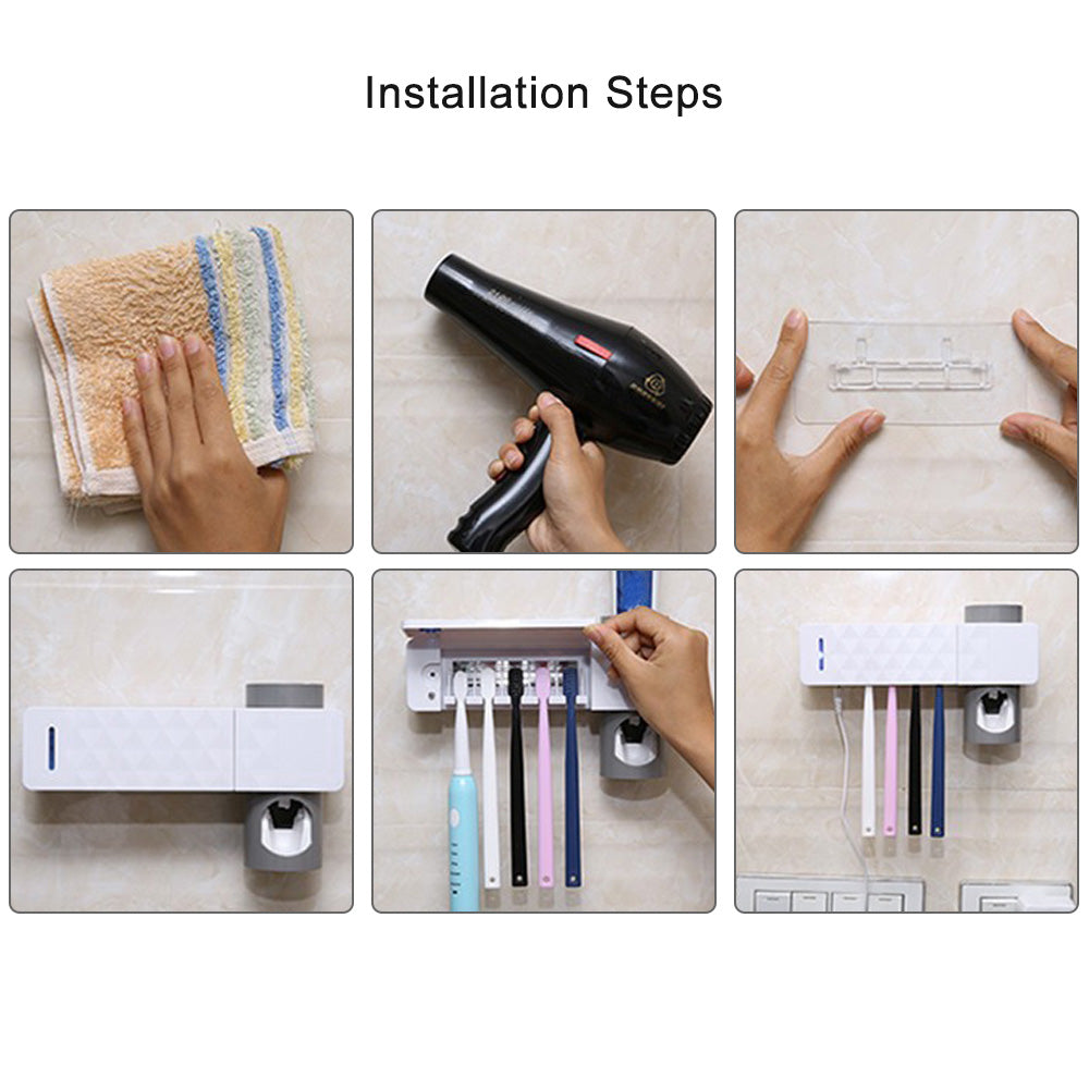 UV Lamp Sterilizer Toothbrush Holder Bathroom Automatic Toothpaste Health Clean - Factory Direct Shop