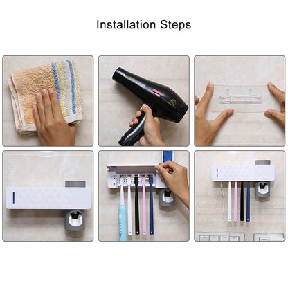 UV Lamp Sterilizer Toothbrush Holder Bathroom Automatic Toothpaste Health Clean - Factory Direct Shop