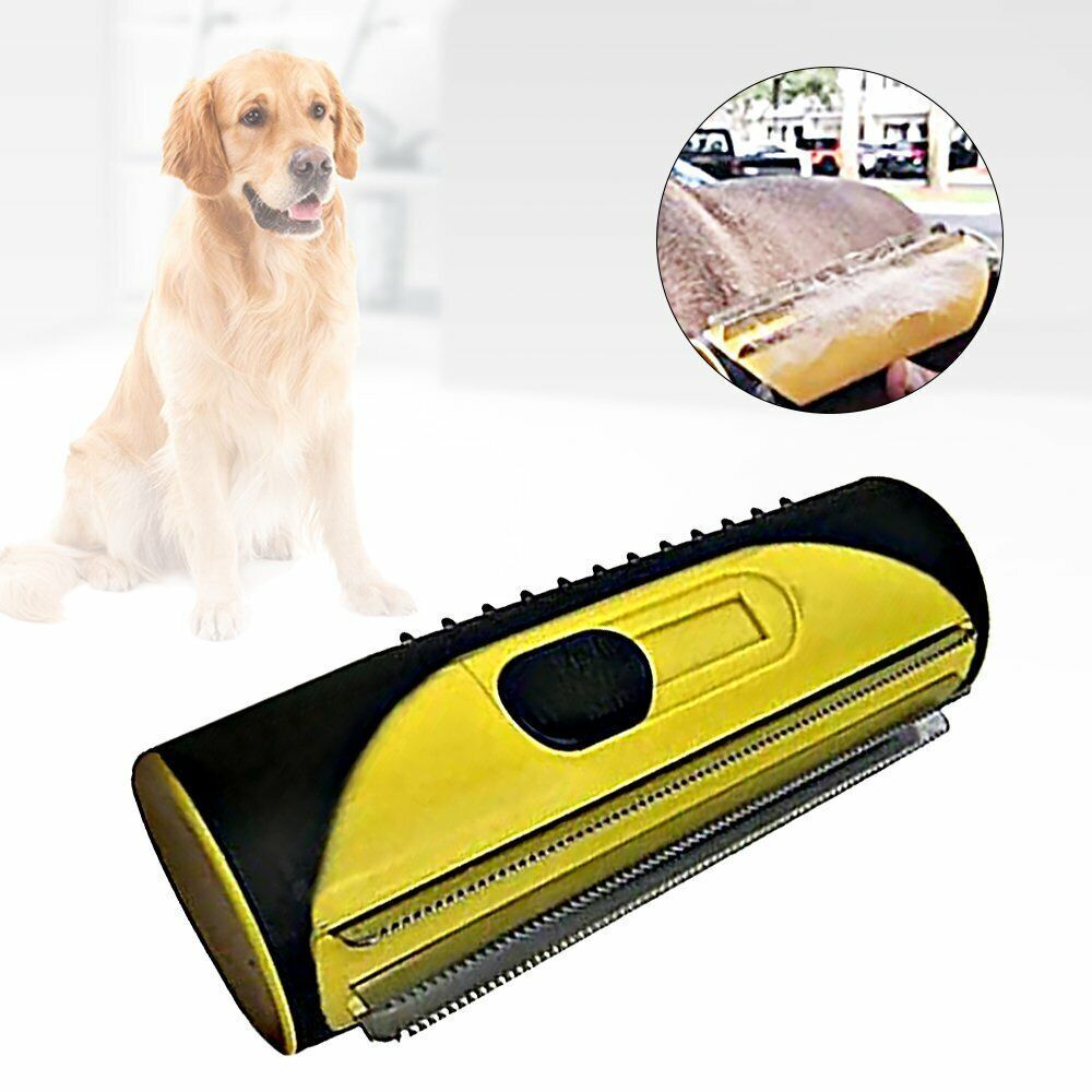 Pet Dog Cat Hair Fur Deshedding Shedding Trimmer Grooming Roll Comb Brush yellow - Factory Direct Shop