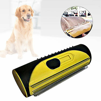 Pet Dog Cat Hair Fur Deshedding Shedding Trimmer Grooming Roll Comb Brush yellow - Factory Direct Shop