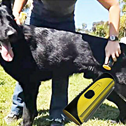 Pet Dog Cat Hair Fur Deshedding Shedding Trimmer Grooming Roll Comb Brush yellow - Factory Direct Shop