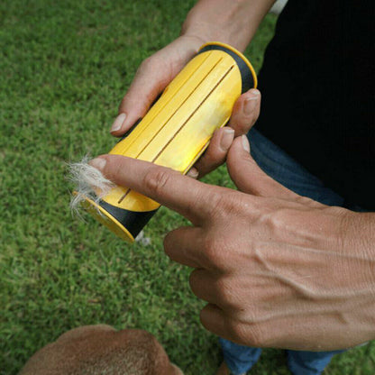 Pet Dog Cat Hair Fur Deshedding Shedding Trimmer Grooming Roll Comb Brush yellow - Factory Direct Shop