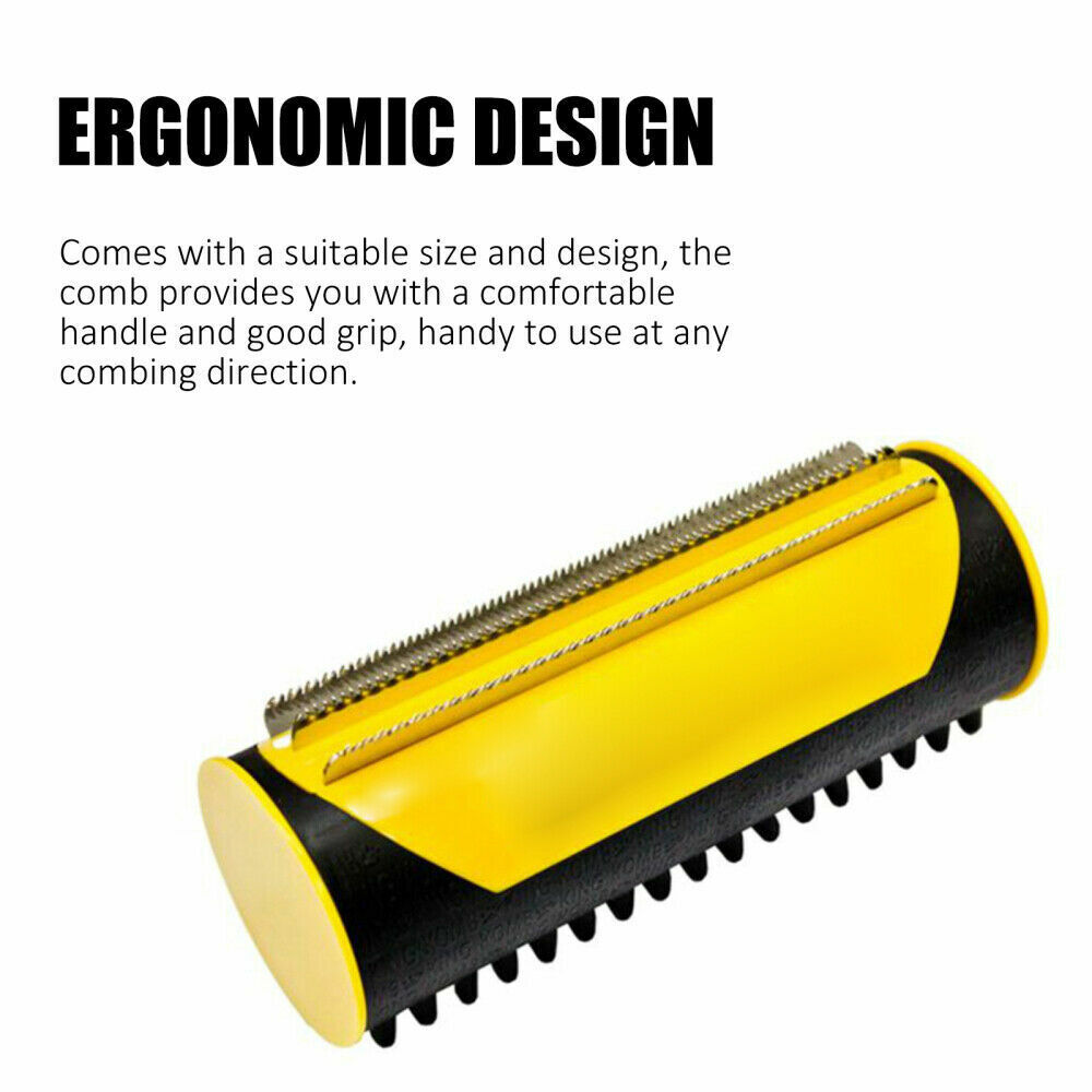 Pet Dog Cat Hair Fur Deshedding Shedding Trimmer Grooming Roll Comb Brush yellow - Factory Direct Shop