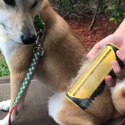 Pet Dog Cat Hair Fur Deshedding Shedding Trimmer Grooming Roll Comb Brush yellow - Factory Direct Shop