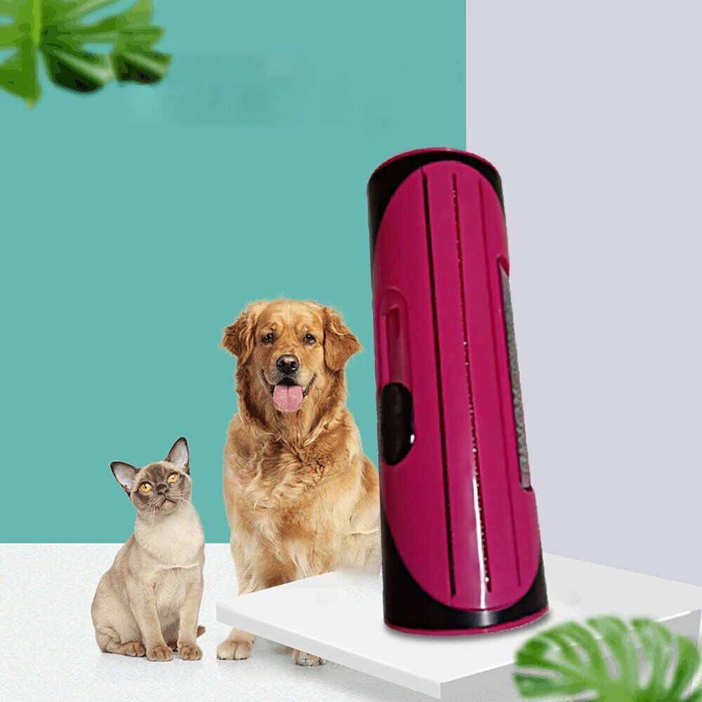 Pet Dog Cat Hair Fur Deshedding Shedding Trimmer Grooming Roll Comb Brush red - Factory Direct Shop