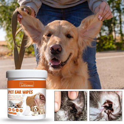 Yegbong Pet Ear Wipes, Pet Ear Cleaning Deodorizing Removing Mite And Earwax Cleaning Wipes - Factory Direct Shop