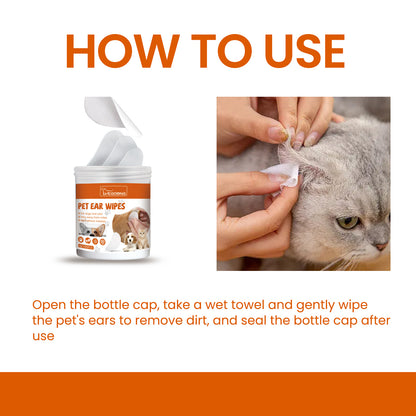 Yegbong Pet Ear Wipes, Pet Ear Cleaning Deodorizing Removing Mite And Earwax Cleaning Wipes - Factory Direct Shop