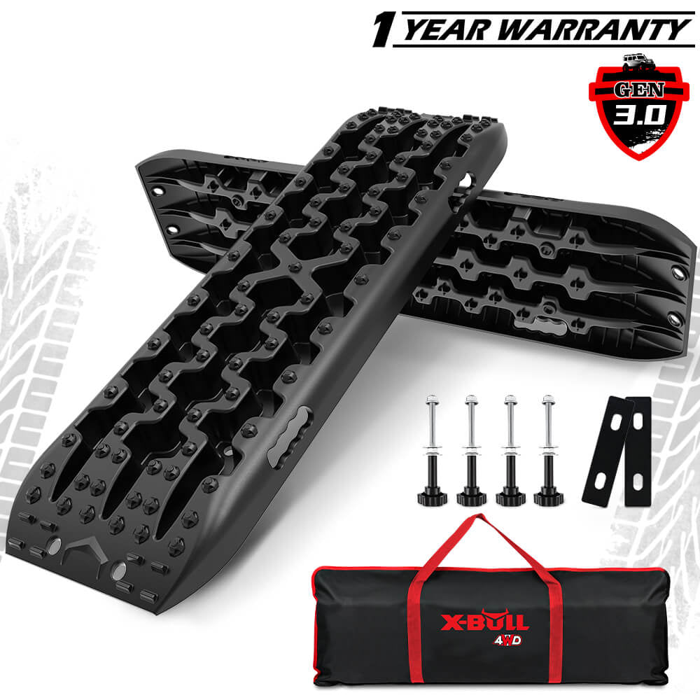 Black tire track with accessories and X-Bull branding on a white background