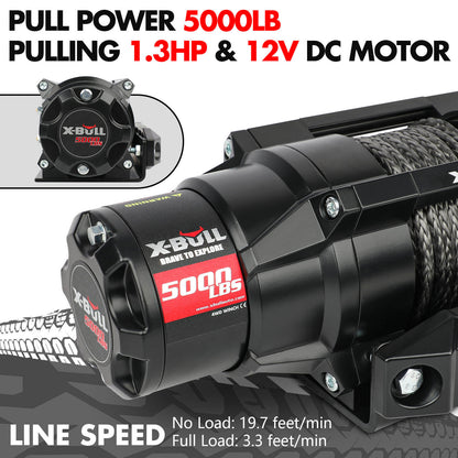 X-Bull winch with pull power and specifications displayed
