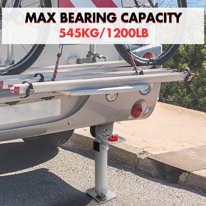 Bicycle rack on a vehicle with 'Max Bearing Capacity' text displayed.