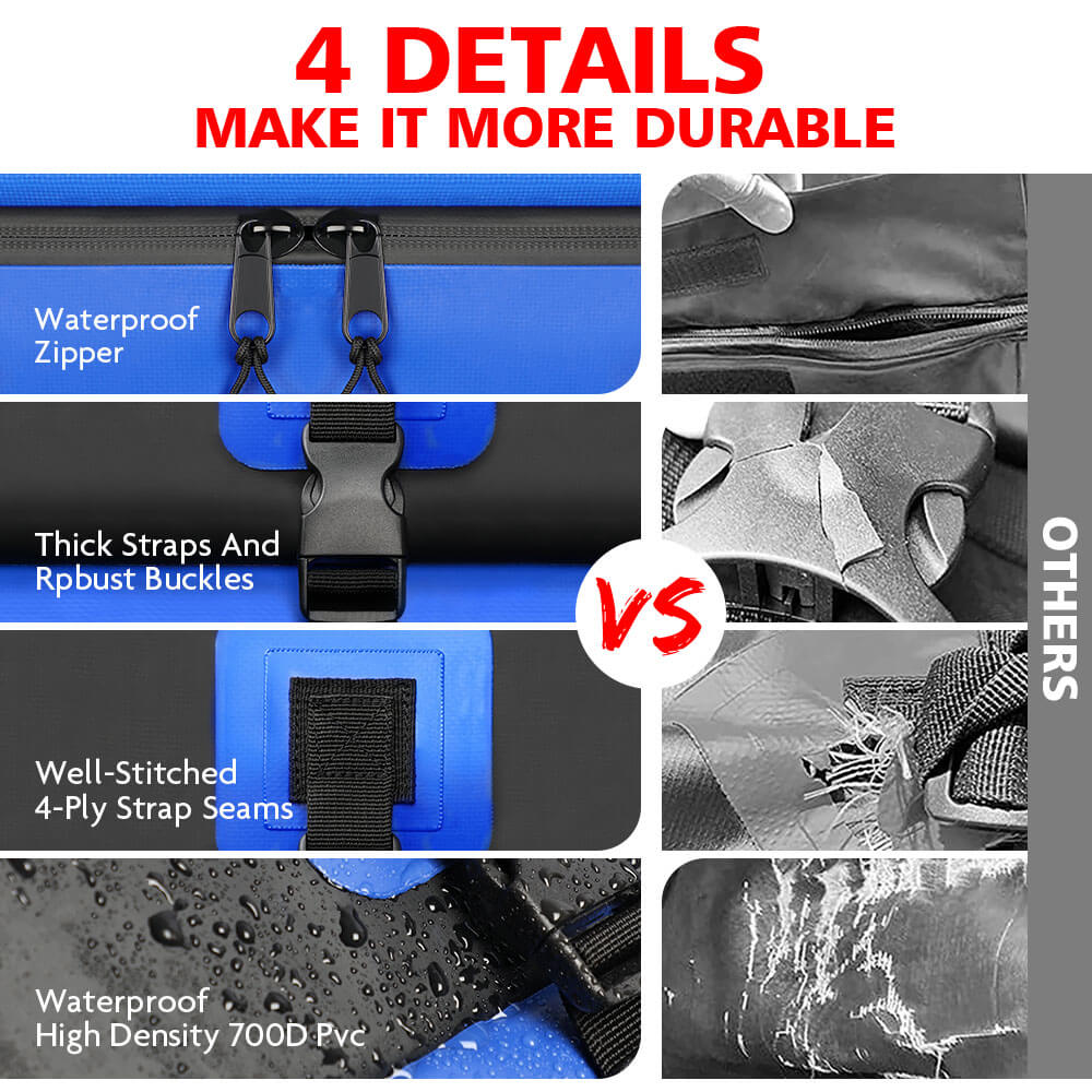 Collage of durable features with text '4 DETAILS MAKE IT MORE DURABLE' on a white background.
