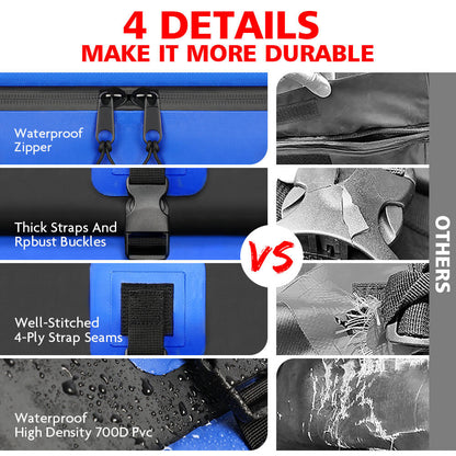 Collage of durable features with text '4 DETAILS MAKE IT MORE DURABLE' on a white background.