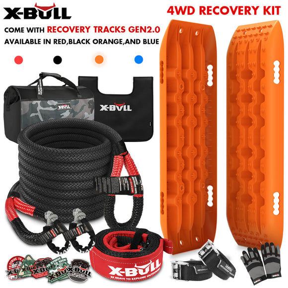 X-BULL 4X4 Recovery Kit Kinetic Recovery Rope Snatch Strap With 2PCS Recovery Tracks 4WD Gen2.0