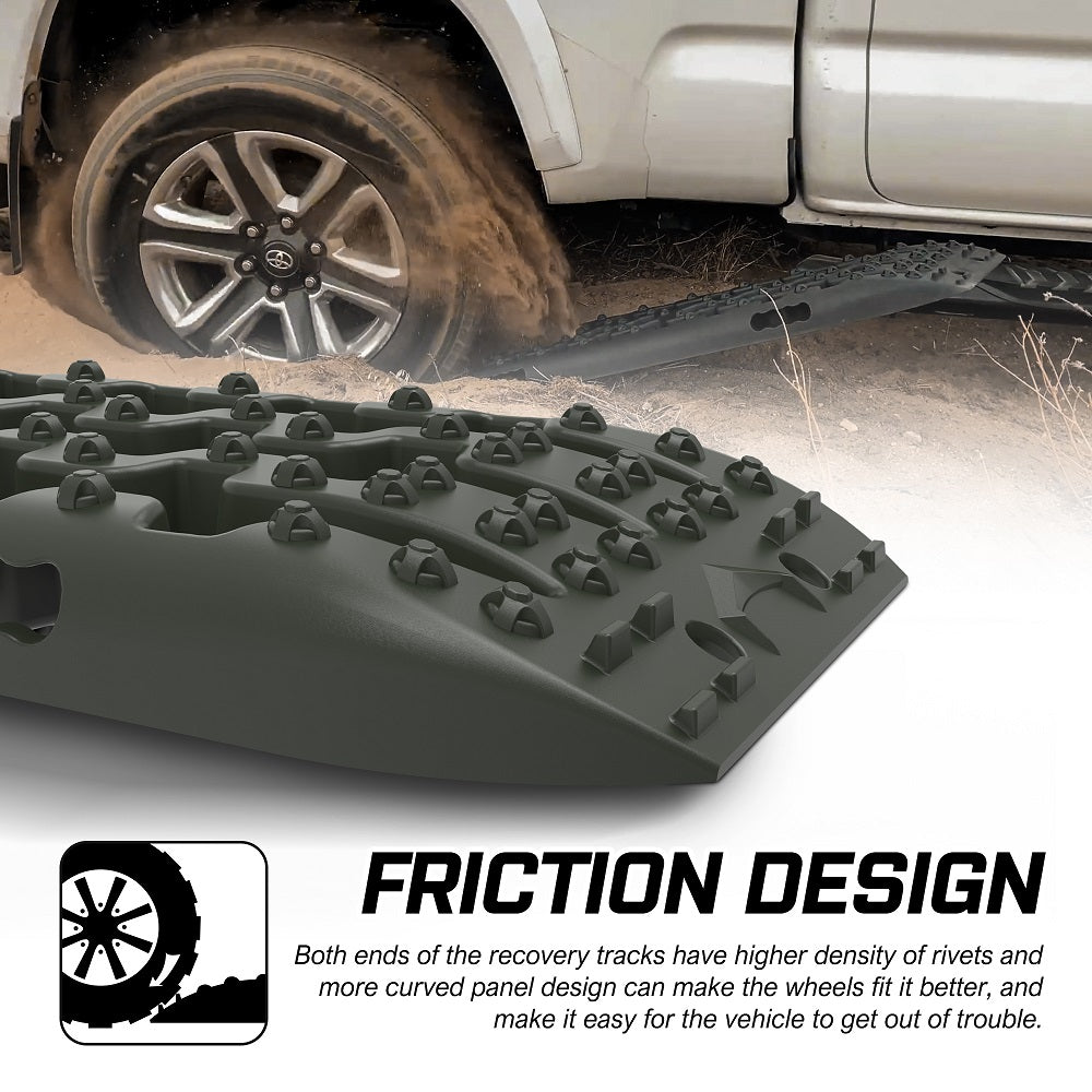 X-BULL 4X4 Recovery tracks / Sand tracks / Mud tracks / Off Road 4WD 4x4 Car 2 Pairs Gen 3.0 - Olive
