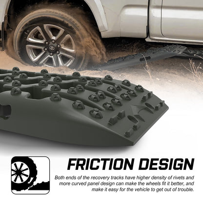 X-BULL 4X4 Recovery tracks / Sand tracks / Mud tracks / Off Road 4WD 4x4 Car 2 Pairs Gen 3.0 - Olive