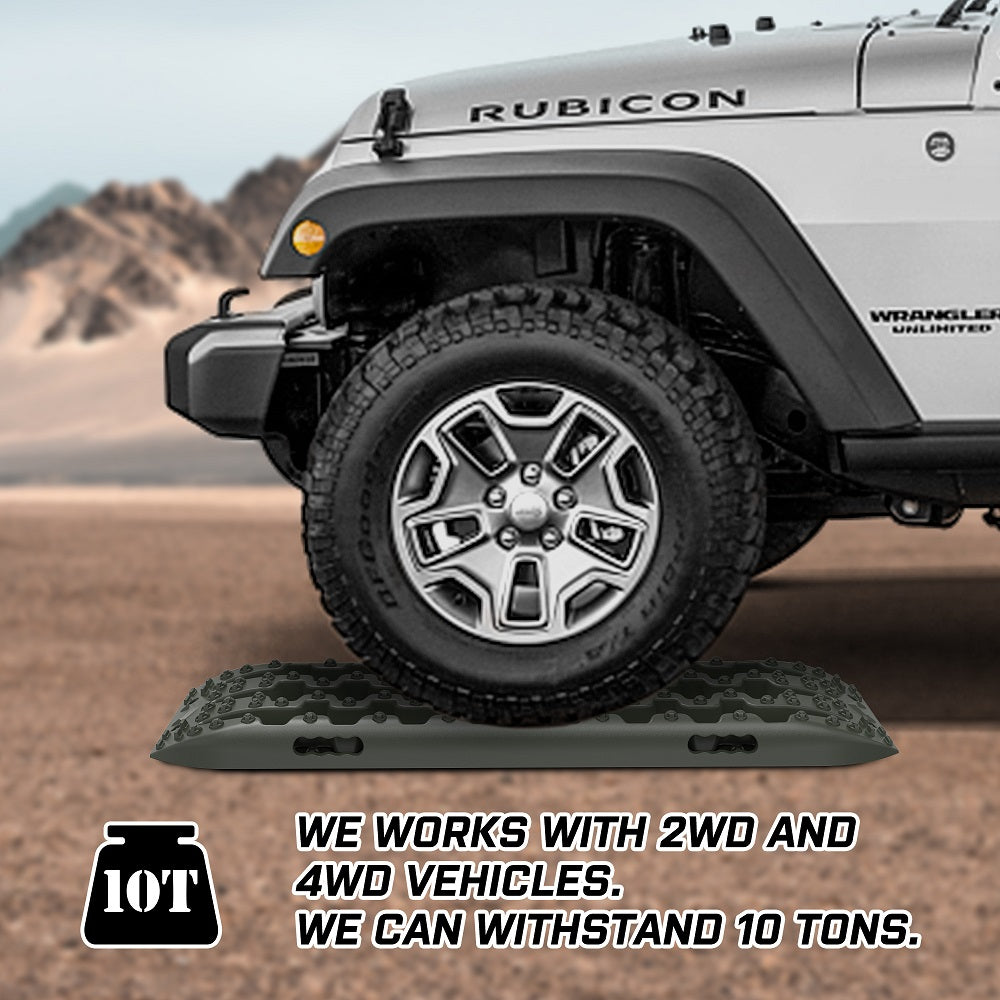 X-BULL 4X4 Recovery tracks / Sand tracks / Mud tracks / Off Road 4WD 4x4 Car 2 Pairs Gen 3.0 - Olive