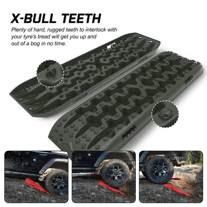 X-BULL 4X4 Recovery tracks / Sand tracks / Mud tracks / Off Road 4WD 4x4 Car 2pcs Gen 3.0 - Olive