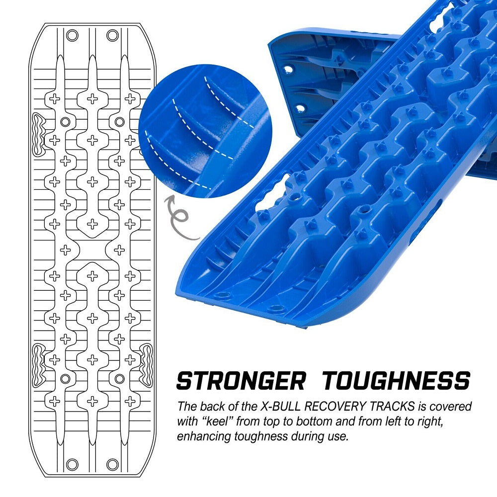 X-BULL 4X4 Recovery tracks Mud Snow / Sand tracks / Grass 4X4 Caravan 2pcs 4WD Gen 3.0 - Blue