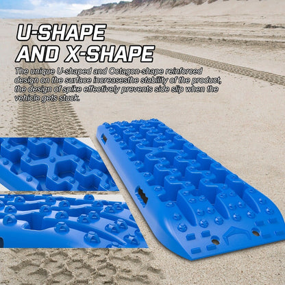 X-BULL 4X4 Recovery tracks Mud Snow / Sand tracks / Grass 4X4 Caravan 2pcs 4WD Gen 3.0 - Blue