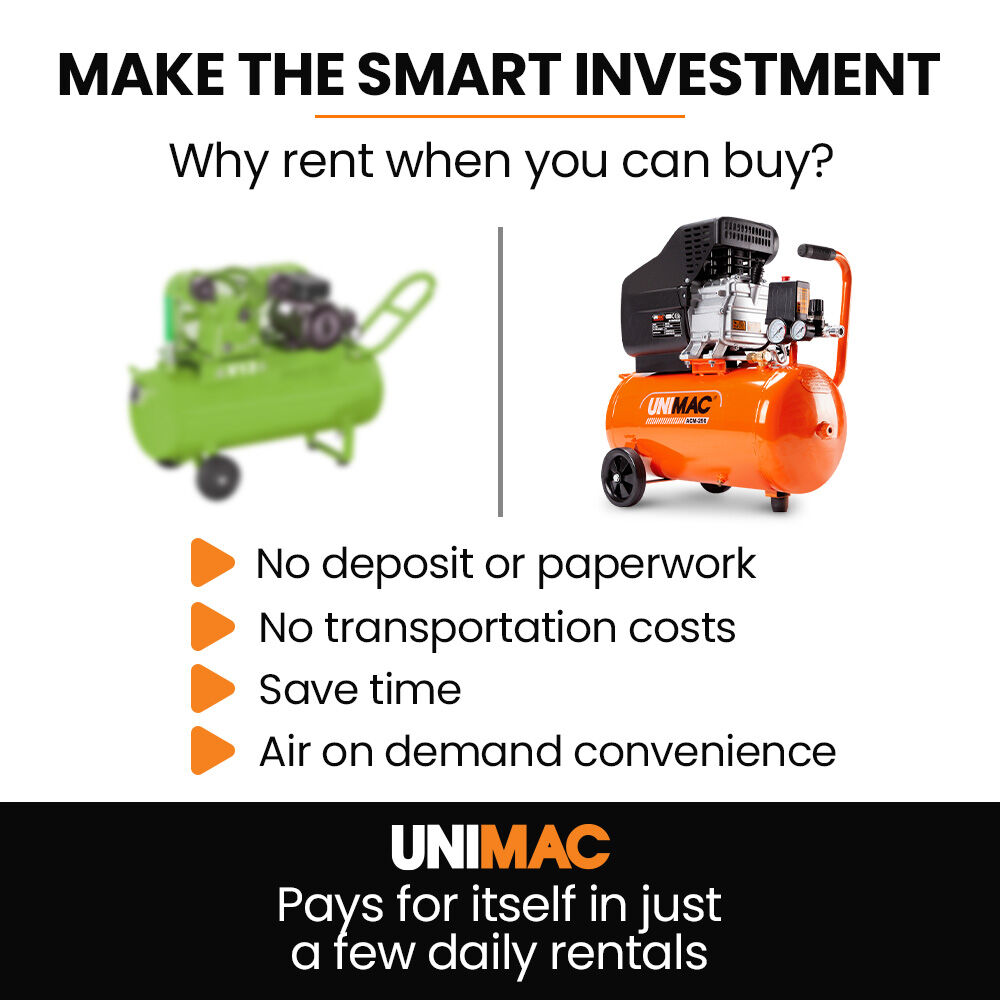 24L 2.0HP Air Compressor, Direct Drive, 2 Couplers for Airtools Tyre Inflation, Portable, Electric