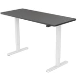 Fortia Sit To Stand Up Standing Desk, 140x60cm, 72-118cm Electric Height Adjustable, 70kg Load, Black/White Frame