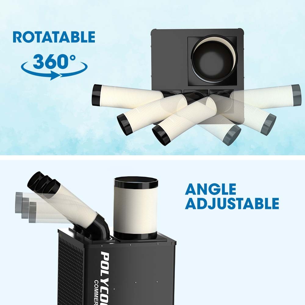 POLYCOOL 6.5kW Portable Industrial Spot Cooler, with Triple Cooling Ducts, 15A Plug