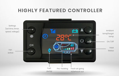 Thermomate Diesel Heater 12V 5kW Caravan Tank Remote Camper Trailer Van Air Motorhome Parking RV