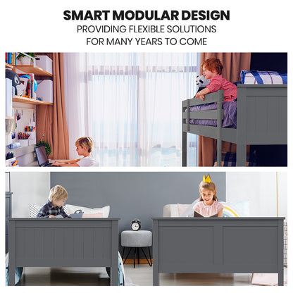 Smart modular design bed and desk set in a home setting.