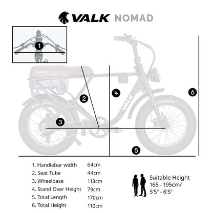 VALK Nomad Electric Bike Fat Tyre 500W 45km/hr