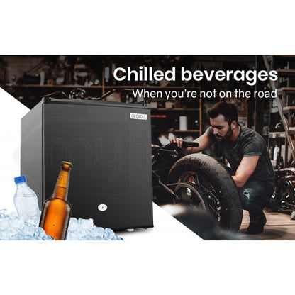 GECKO 57L Portable Camping Bar Fridge with Freezer 12V/24V, Black