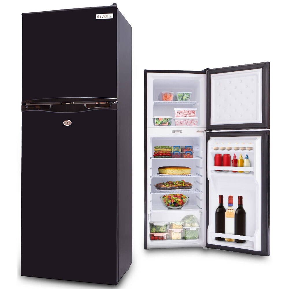 GECKO 142L Upright Portable Fridge Freezer, 12V/24V/240V Black
