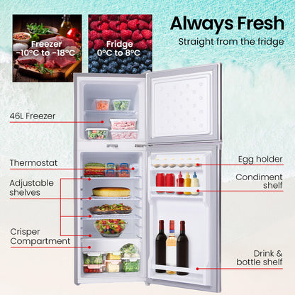 GECKO 142L Upright Portable Fridge Freezer 12V/24V/240V-Silver