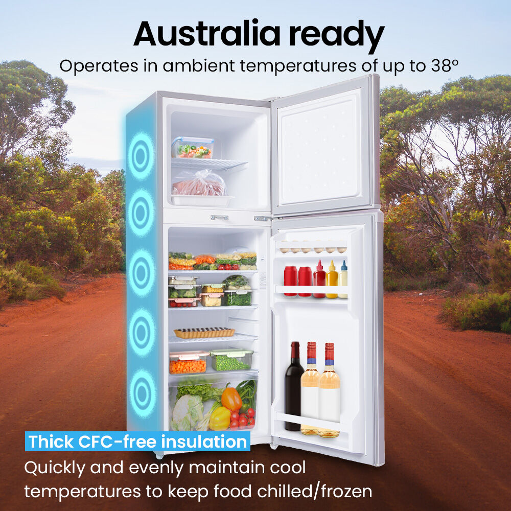 GECKO 142L Upright Portable Fridge Freezer 12V/24V/240V-Silver