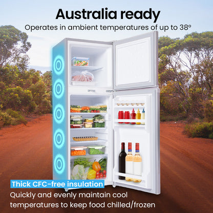 GECKO 142L Upright Portable Fridge Freezer 12V/24V/240V-Silver