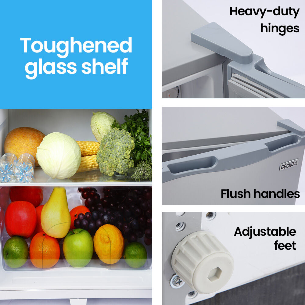 GECKO 142L Upright Portable Fridge Freezer 12V/24V/240V-Silver