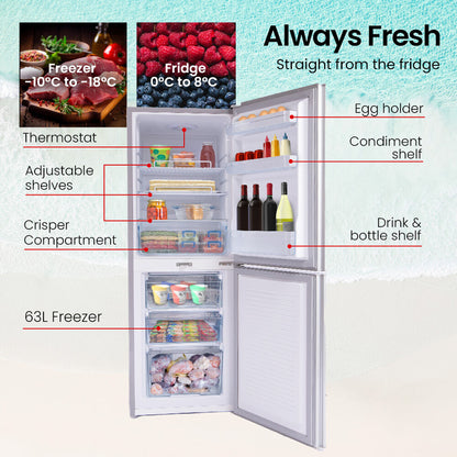 GECKO 160L Upright Portable Fridge Freezer 12V/24V/240V-Silver