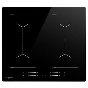 EuroChef 60cm 4 Zone Induction Cooktop, 7200W Electric, Dual Link Bridged Zone Hobs, Touch Controls
