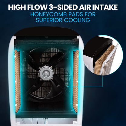 POLYCOOL 450W 80L Evaporative Air Cooler, Commercial Grade, Remote Control, Fan