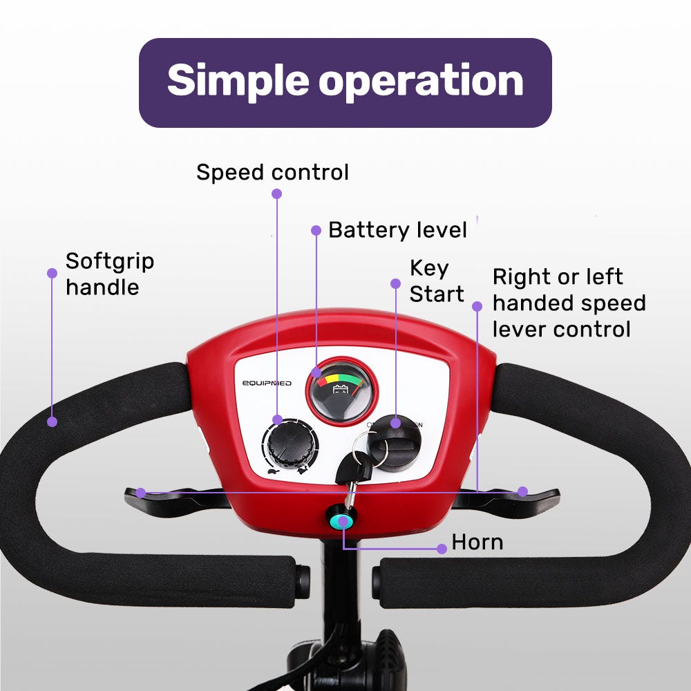 Electric Mobility Scooter Black & Red