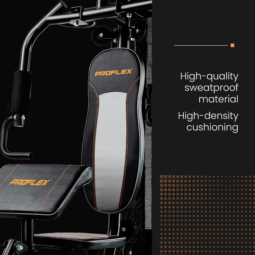 PROFLEX Multi-Station Home Gym Set with 98lbs Weight Plates- M8000