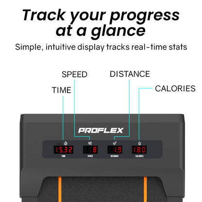 PROFLEX Electric Walking Pad Under Desk Treadmill, Compact Foldable Size, Tablet Holder, LCD Display, Walk or Light Jog