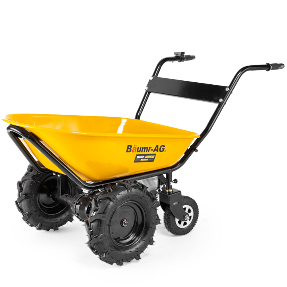 Electric Wheelbarrow Baumr-AG 40V Battery 100L Bucket 4 Wheel, 260kg Capacity