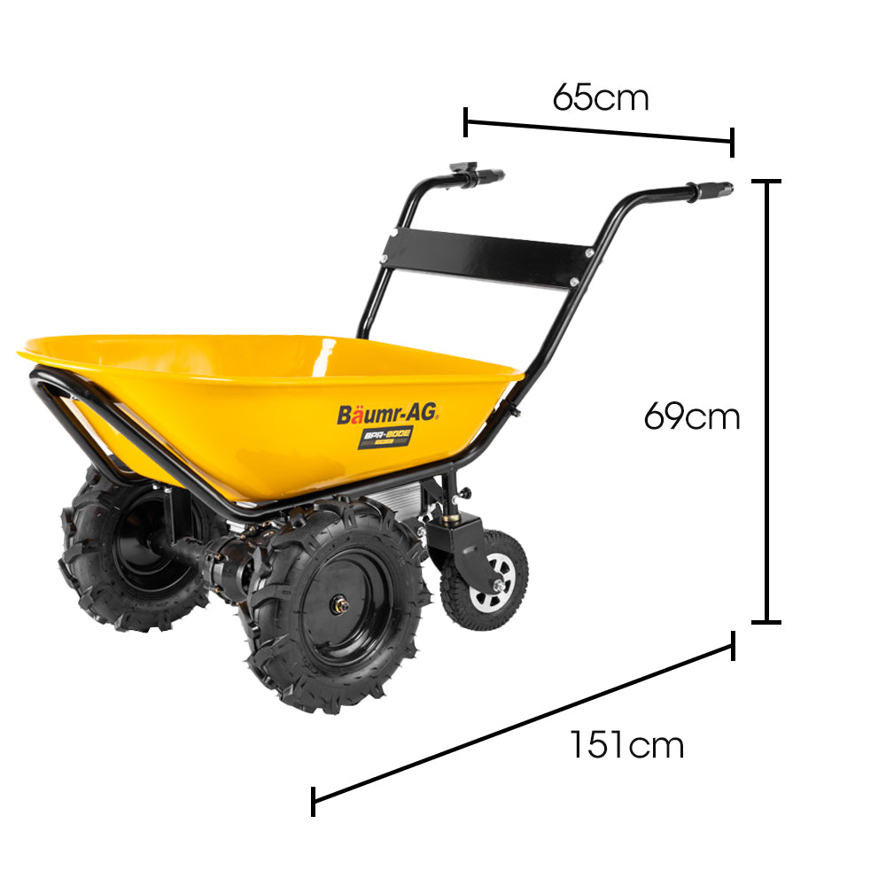 Electric Wheelbarrow Baumr-AG 40V Battery 100L Bucket 4 Wheel, 260kg Capacity

Introducing the Baumr-AG 4 Wheeled BPR-800E: The 40V Battery Powered 100L 2WD Wheelbarrow is designed to revolutionise your heavy-duty material hauling. It has powerful features and offers efficient operation, this wheelbarrow is a game-changer for job sites, farms and landscaping tasks.